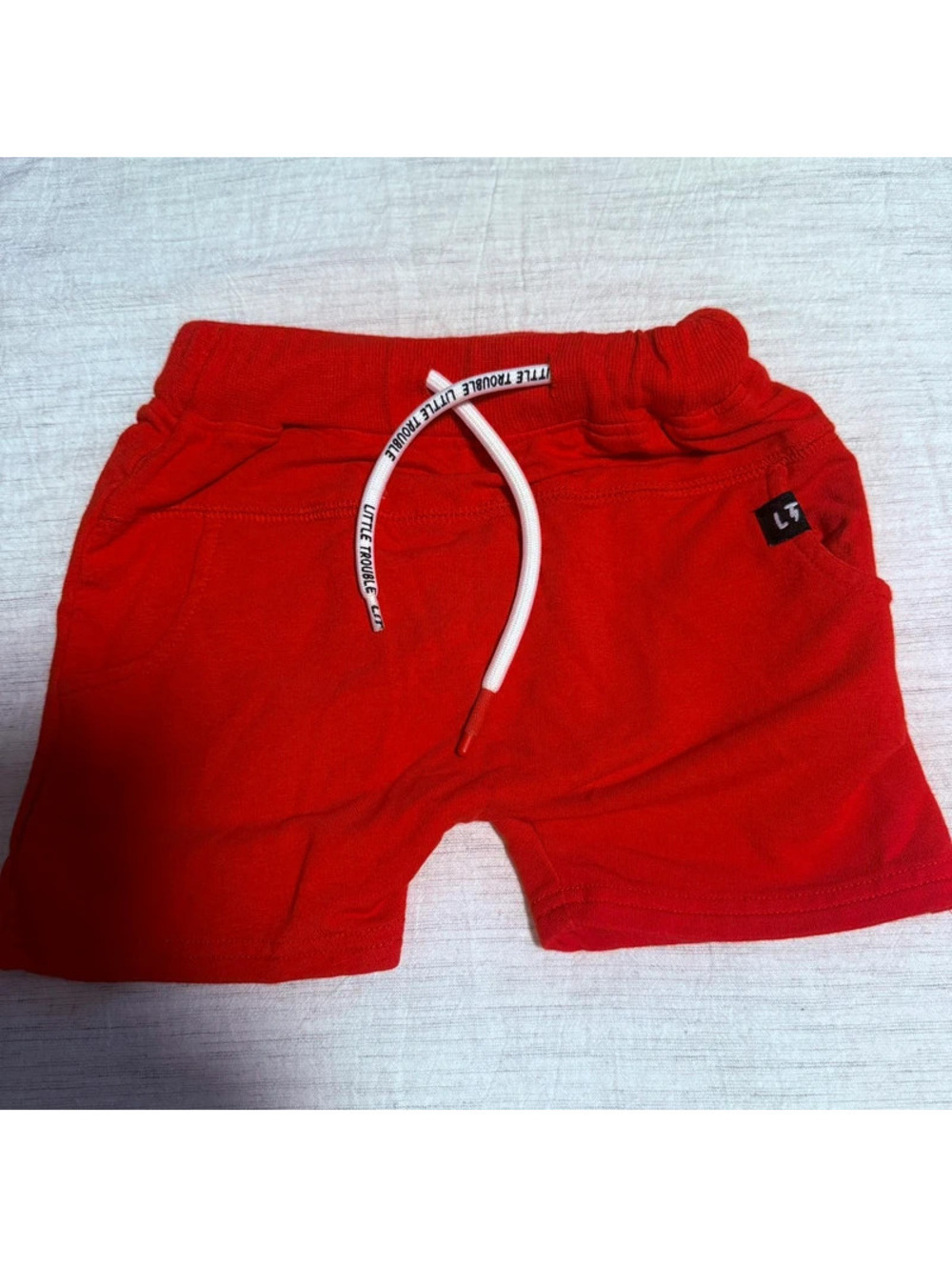 Little trouble red harem shorts